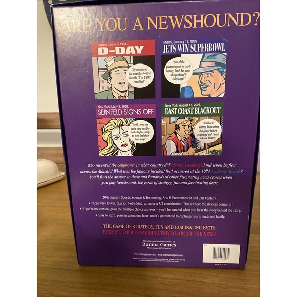 Newshound Board Game Rumba Games (Strategy Fun Facts) Open Box - Picture 2 of 3